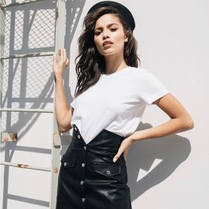 Eggie Women’s Pleather Shirt Skirt